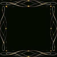 Gold frames with glare and radiance vector