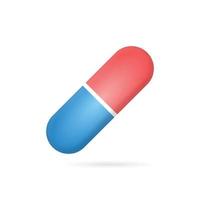 Drogas 3d sobre fondo blanco símbolo de tableta de píldora médica vector