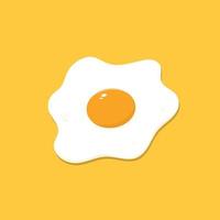 Fried egg isolated on yellow background illustraton vector