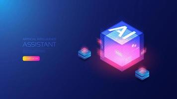 isometric artificial intelligence vector