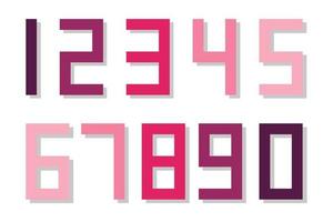 Set of Numbers colorful vector