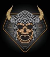 Vector skull Viking logo illustration