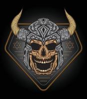 Vector skull Viking logo illustration