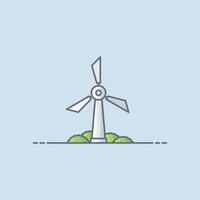 Wind power plant vector illustration
