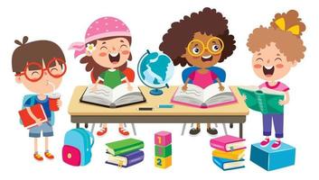 Education Concept With Funny Characters vector