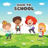 Education Concept With Funny Characters vector