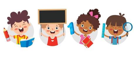 Education Concept With Funny Characters vector