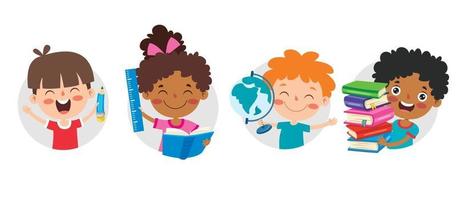 Education Concept With Funny Characters vector