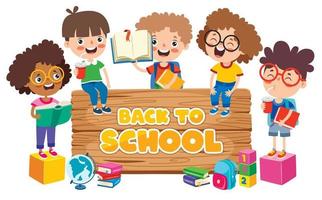 Education Concept With Funny Characters vector