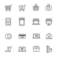 iconos de compras online vector