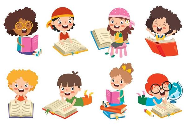 Happy Kids Studying And Learning