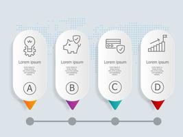 horizontal infographic presentation element template vector