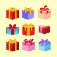 conjunto de iconos de caja de regalo vector