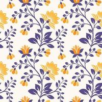 Seamless floral pattern background with abstract flowers and leaves vector