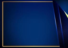 papercut luxury blue dark gold carbone background vector