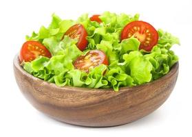 Tomato and lettuce isolated on white background photo