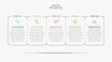 Iconos infográficos de la línea de tiempo de visualización de datos comerciales diseñados para la plantilla de fondo abstracto vector