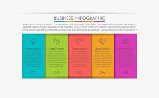 Iconos infográficos de la línea de tiempo de visualización de datos comerciales diseñados para la plantilla de fondo abstracto vector