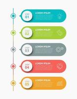 Iconos infográficos de la línea de tiempo de visualización de datos comerciales diseñados para la plantilla de fondo abstracto vector