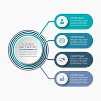 Iconos de infografía de línea de tiempo de círculo empresarial diseñados para plantilla de fondo abstracto vector