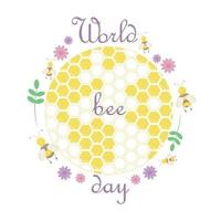 ilustración del día mundial de las abejas vector