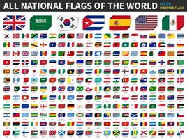 todas las banderas nacionales del mundo insertaron vector de elemento de diseño de bandera de papel