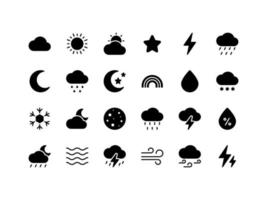 glifo de conjunto de iconos de clima vector