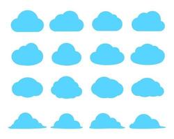 Simple cloud set design vector Isolated on background