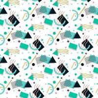 Memphis pattern of geometric shapes vector