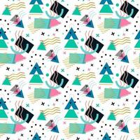 Memphis pattern of geometric shapes vector
