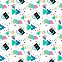 Memphis pattern of geometric shapes vector