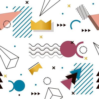 Memphis pattern of geometric shapes