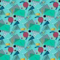 Memphis pattern of geometric shapes vector