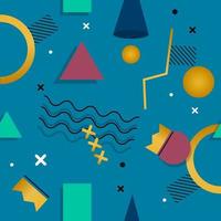 Memphis pattern of geometric shapes vector