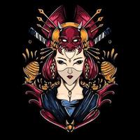 Japanese Geisha illustration vector