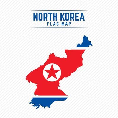 Flag Map of North Korea