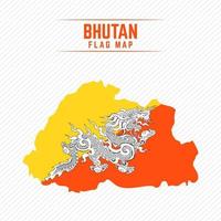 Flag Map of Bhutan vector