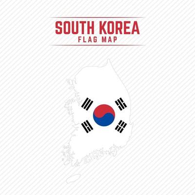 Flag Map of South Korea