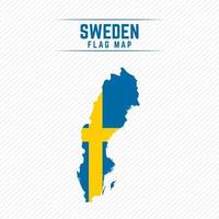 Flag Map of Sweden vector