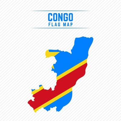 Flag Map of the Democratic Republic of the Congo