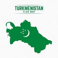 mapa de la bandera de turkmenistán o mapa de la bandera de turkmenistán vector