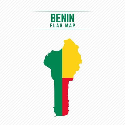 Flag Map of Benin