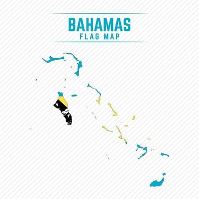 Flag Map of Bahamas