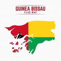 Flag Map of Guinea Bissau vector