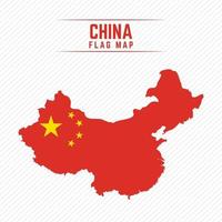 mapa de la bandera de china vector