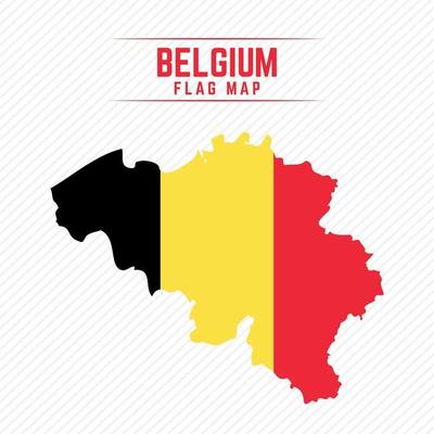 Flag Map of Belgium