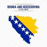 Flag Map of Bosnia and Herzegovina vector