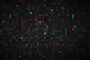 Black abstract background with different transparent squares Red blue and grey mosaic look Modern vector illustration