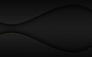 Abstract black and green wave vector background with hexagon mesh Abstract metal geometric texture Simple vector illustration