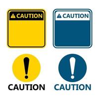 Symbol yellow caution sign icon Exclamation mark Warning Dangerous icon on white background vector